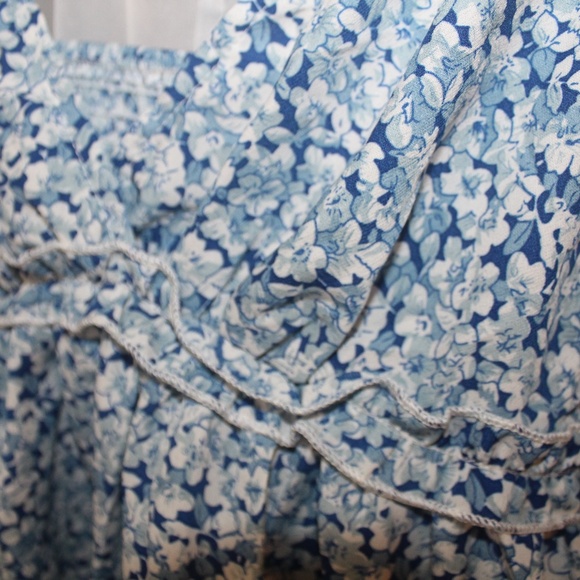 Women's unbranded Blue Boho Style Floral Sleeveless Cropped Top In Sz(L) - Picture 4 of 7